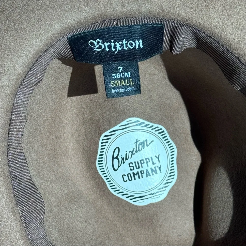 Brixton Joanna Fedora Hat Tan Brown Wool Felt Wide Brim Women’s Sz S 56 cm Fall